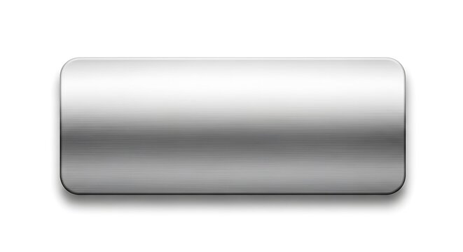 A shiny silver button with a modern look