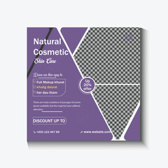 Modern Beauty Care and Spa Social Media Post Template with Elegant Skin Care and Salon Promotion Design