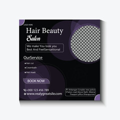 Modern Beauty Care and Spa Social Media Post Template with Elegant Skin Care and Salon Promotion Design