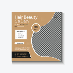 Modern Beauty Care and Spa Social Media Post Template with Elegant Skin Care and Salon Promotion Design