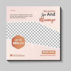 Modern Beauty Care and Spa Social Media Post Template with Elegant Skin Care and Salon Promotion Design