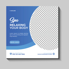 Modern Beauty Care and Spa Social Media Post Template with Elegant Skin Care and Salon Promotion Design