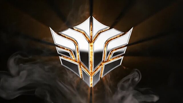 Swirling smoke effect transforming into glowing logo cinematic reveal enhanced