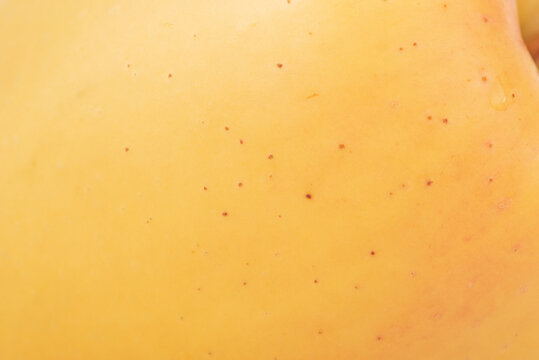 Yellow apple variety Golden Delicious texture macro photo as a background.