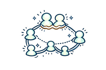 Family Constellation Doodle. Doodle-style vector icon of a connected family constellation, abstract figures as points of light