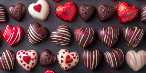 Obraz premium Heart shaped chocolates for Valentine's Day