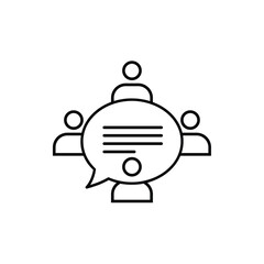 Fototapeta premium Simple line style illustration of people discussing in a speech bubble
