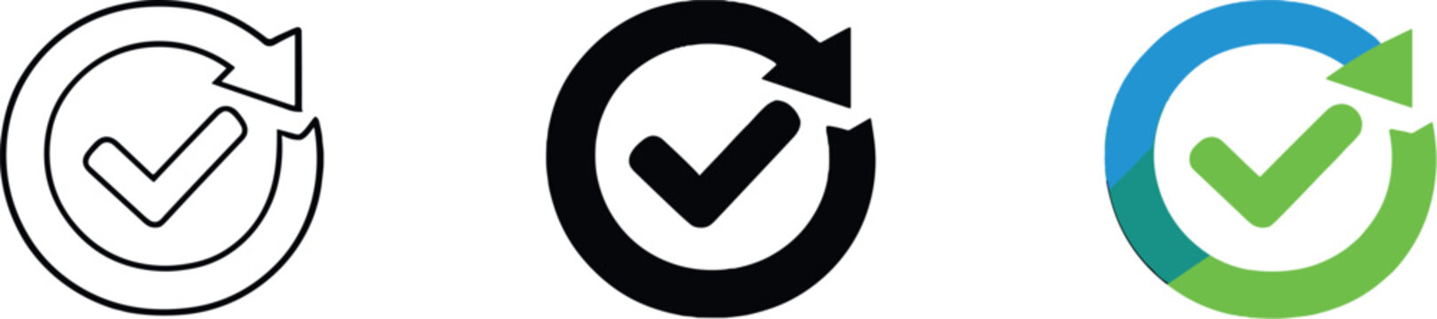 Reliable performance outcome visualized by a checkmarked circular loop icon indicating successful continuity planning and