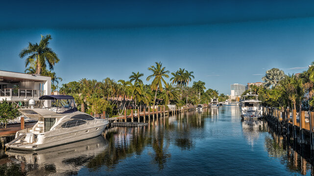 Fort Lauderdale, Florida. Beautiful view of city canals