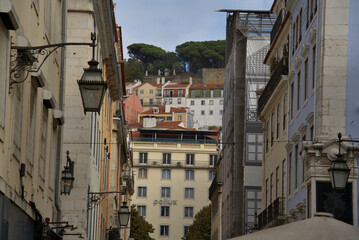 Colorful and Historic buildings of Lisbon, Portugal