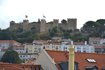 Colorful and Historic buildings of Lisbon, Portugal