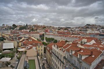 Colorful and Historic buildings of Lisbon, Portugal