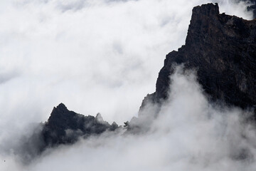 Caldera de Taburiente National Park in beautiful cloudy weather , Island La Palma, Canary Islands, Spain, Europe.