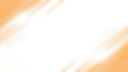 Abstract orange and white vector background with dynamic halftone squares pattern forming a diagonal frame perfect for energetic business banners and creative digital layouts