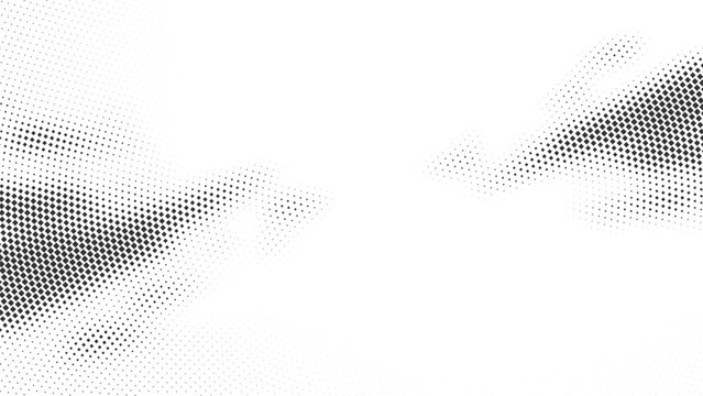 Abstract white vector background with diagonal black halftone squares pattern creating a dynamic speed effect for modern sport and tech designs