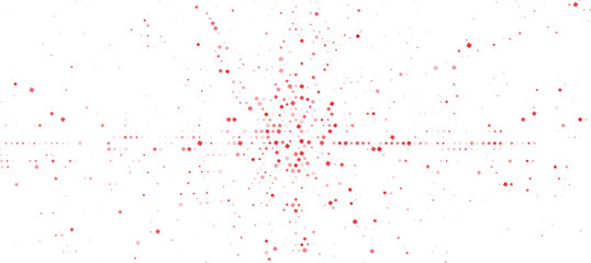 Fototapeta premium Abstract red soft pixel burst background with subtle square particles, modern digital explosion texture for creative and technology design