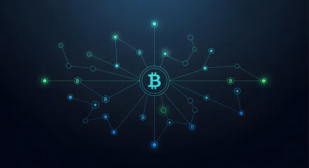 Bitcoin Blockchain Network &ndash; Digital Cryptocurrency Technology Concept