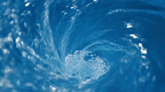 Blue water vortex closeup