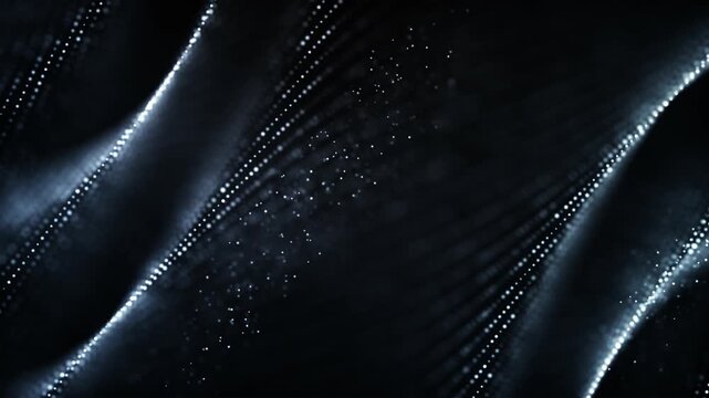 Technology flowing digital particles, Technology digital connection flowing dots loop background