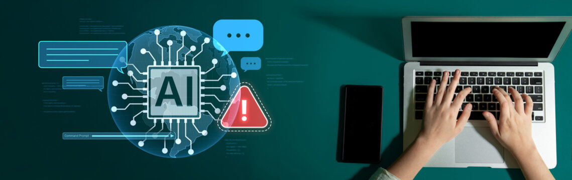 AI interface showing prompt error warning and system alert. AI prompt failure can lead to incorrect output or hallucination. Managing AI prompt error is crucial in safe AI deployment. Spline