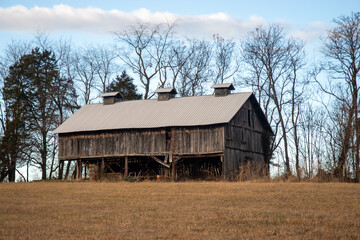 old barn in the field