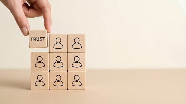 Building trust with people, teamwork and partnership concept