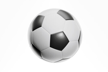 Fototapeta premium World cup 2026. Classic soccer ball isolated on a solid white background. traditional black and white football with realistic leather texture and stitching.