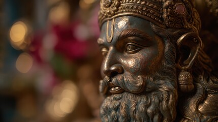 Fototapeta premium Hindu deity of creation at a shrine