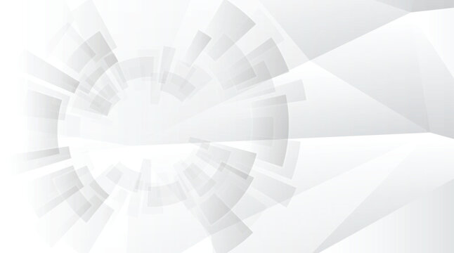 grey geometric technology background features precise gear shapes and structured forms, creating a clean and modern abstract vector design that conveys engineering, innovation, and mechanical efficien