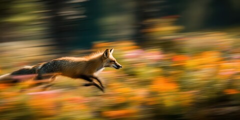Obraz premium Close-up of a surprised red fox during springtime