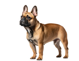 Obraz premium French Bulldog Standing in Studio Portrait Cute Dog Pet Companion and Domestic Animal Photography Isolated Cutout