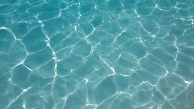 Crystal Clear Blue Water Ripples with Caustics representing Pure Hydration and Hygiene Standards