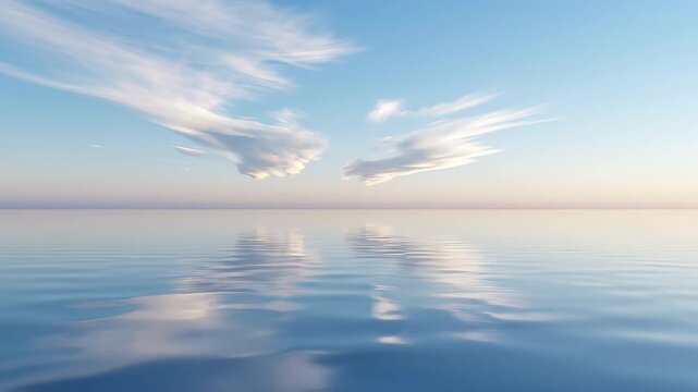 calm ocean with sky reflection