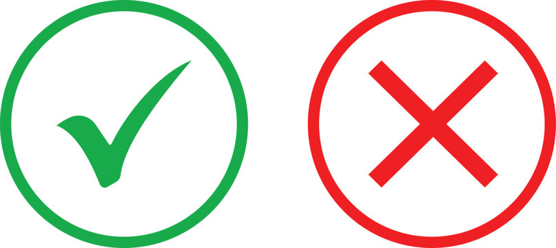 Green right tick checkmark checklist sign, red cross mark, Black Hand drawn Brush Check marks doodle set. arrow icon for your web site design, logo, app, UI. arrow indicated the direction symbol