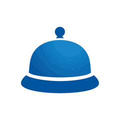 Fototapeta premium Elegant Blue Cloche Symbol for Food Service and Logo Design
