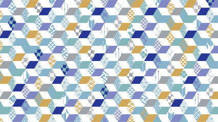 冬の季節の彩り和柄背景イラスト