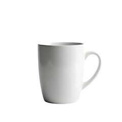 White ceramic coffee mug isolated on transparent background