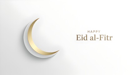 Celebrating Eid al-Fitr with a crescent moon symbolizing Islamic festive traditions