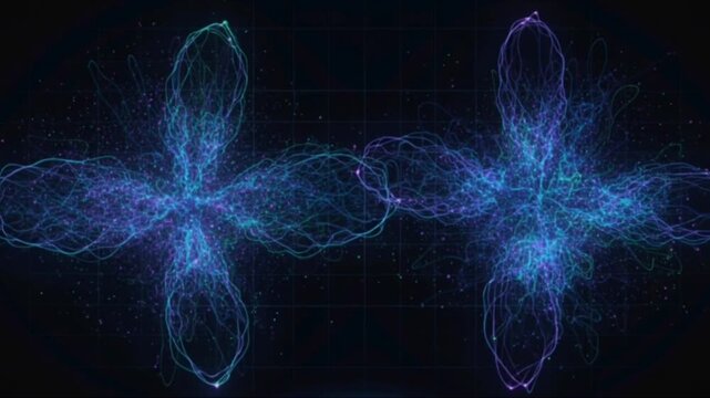 Abstract Blue Energy Waves Forming Symmetric Motion