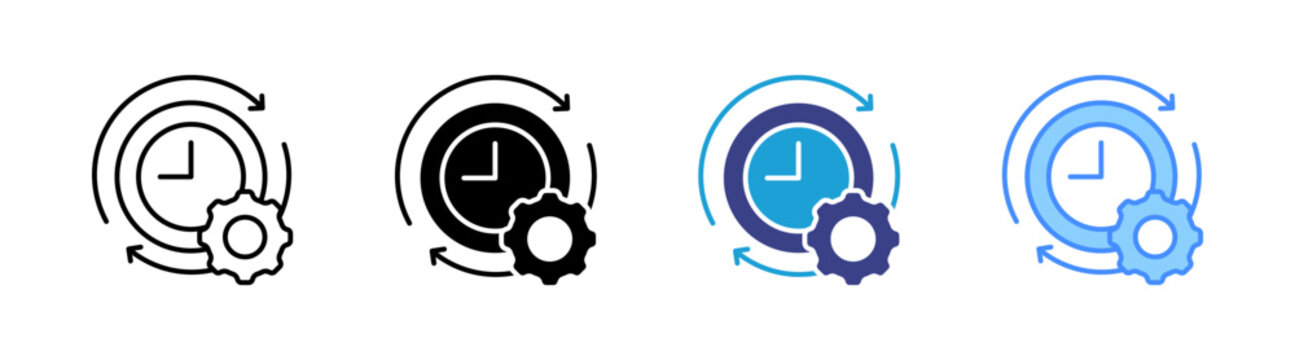 Time Management icon set multiple style collection