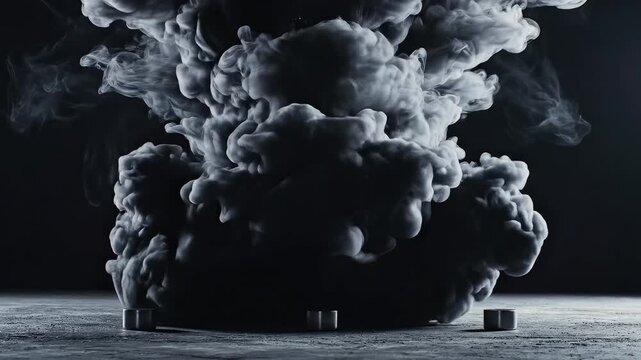 Smoke rising from metal containers