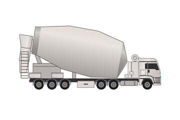 Concrete Truck, Cement mixer. Vector illustration