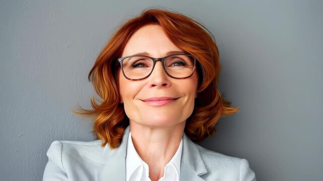 Confident Woman: An image of a confident woman wearing glasses. Her warm smile exudes experience and expertise.