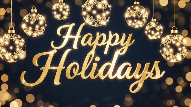 Holiday decorations with glowing ornaments