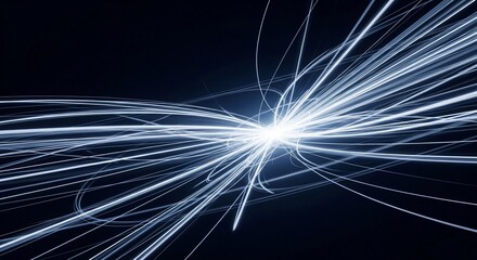 Jejak cahaya yang semarak memancar dari inti yang terang di ruang angkasa yang gelap.