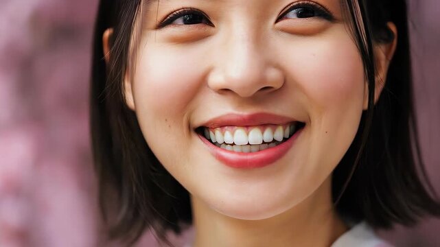 Radiant Smile Portrait: Capturing pure and honest expression of a smiling individual with natural joy and sincere attitude. 