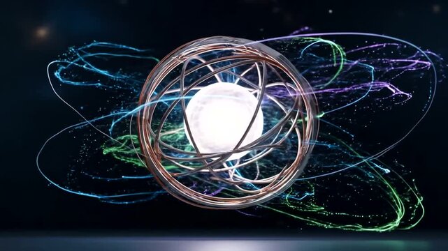 Rotating Atom Model with Electron Orbits.