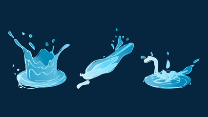 Dynamic Water Splash Droplet Wave Eddies Liquid