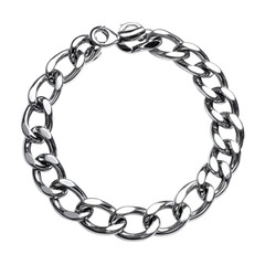 Fototapeta premium Stunning silver chain bracelet with chunky links and secure clasp