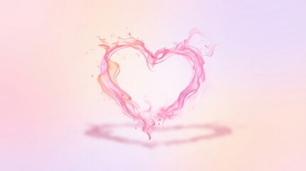 Pink heart smoke formation on a gradient background. Concept of love, romance, and emotion. Ideal for Valentine&rsquo;s Day greeting card.